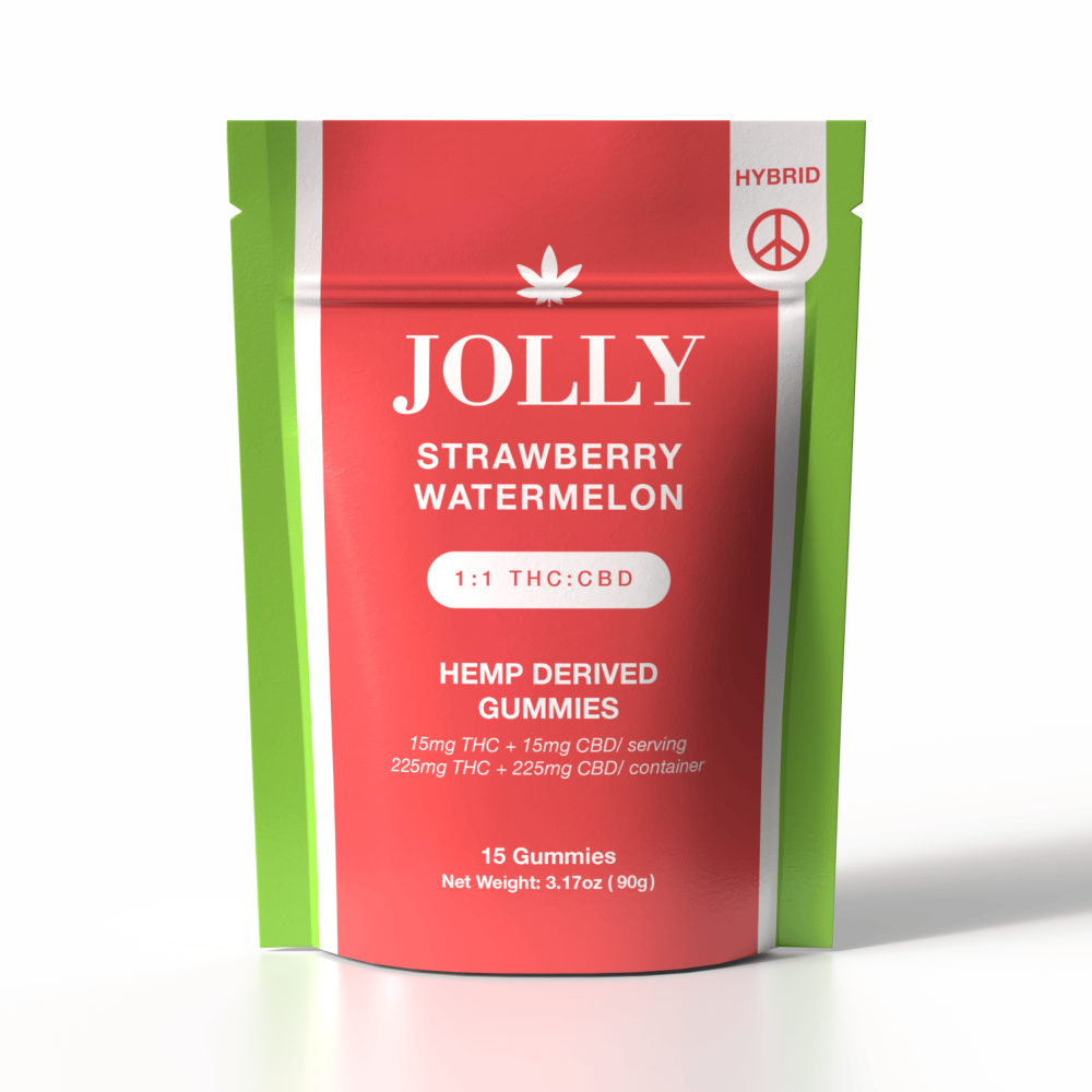 Jolly Hybrid 1:1 (CBD:THC) 15ct Gummies Strawberry Watermelon